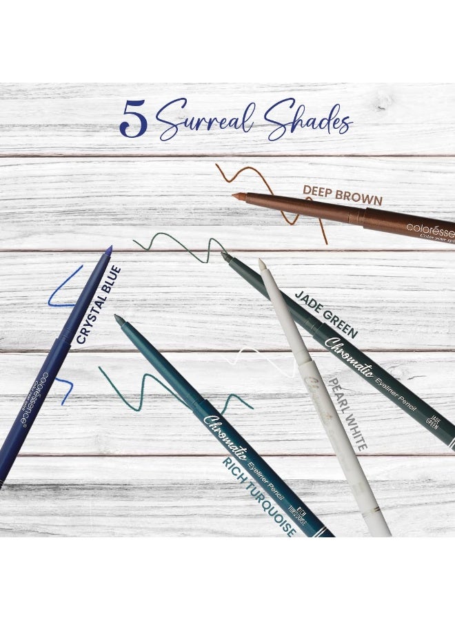 Coloressence Chromatic Colored Eye Pencils | Smudgeproof Velvet Finish | Creamy Texture | Safe for Eyes|Jade Green-0.25gm - Image 3